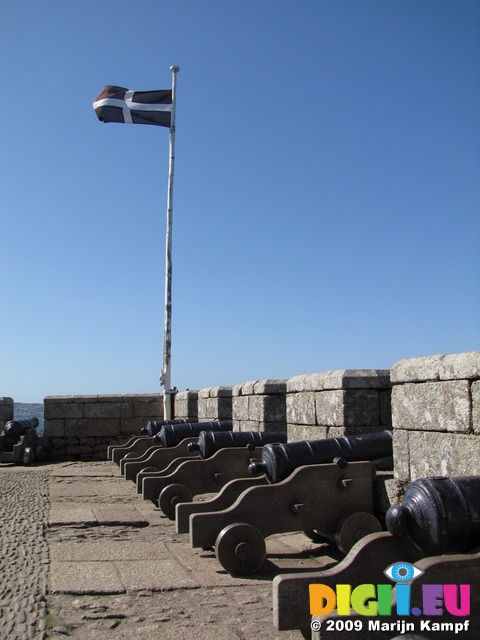 SX09116 Civil War gun batteries and Cornish flag